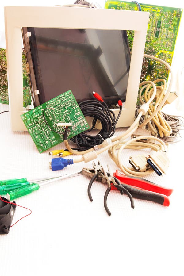Monitor i części zdjęcia stock