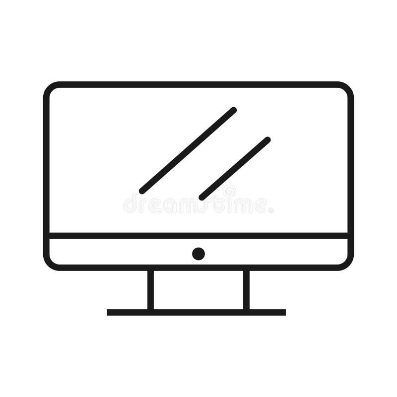 Monitor icon. Computer. Simple flat design stock illustration