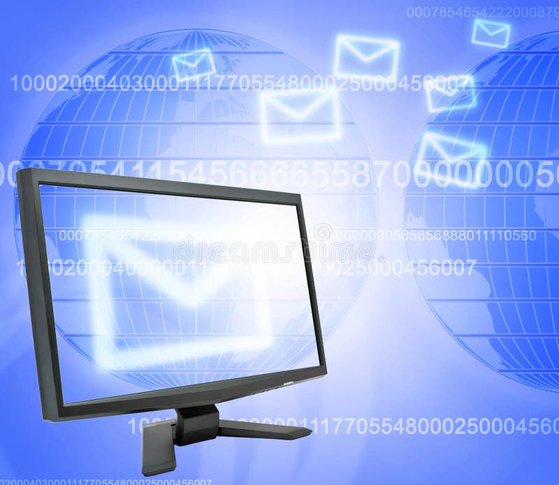 Monitor and mail stock image. Image of multimedia, communication - 18079741