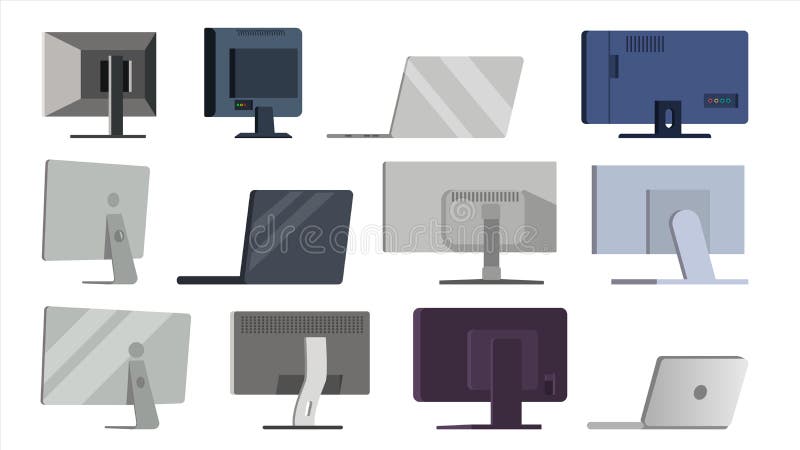 Monitor Vastgestelde Vector Verschillende Types Moderne Monitors, laptop Bureau, Huis, het Scherm van Computermonitors, Digitale stock illustratie Monitor Vastgestelde Vector Verschillende Types Moderne Monitors, laptop Bureau, Huis, het Scherm van Computermonitors, Digitale stock illustratie