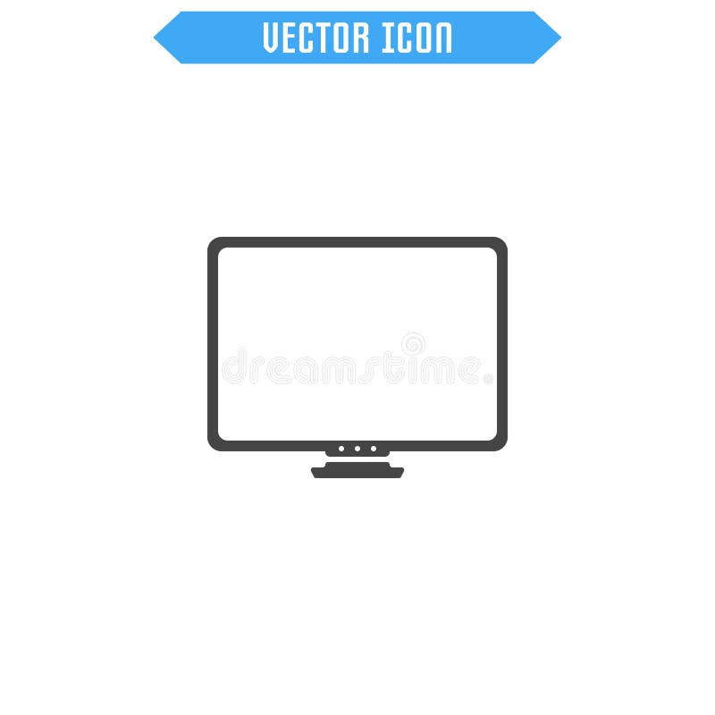 Monitor vector flat icon. stock illustration