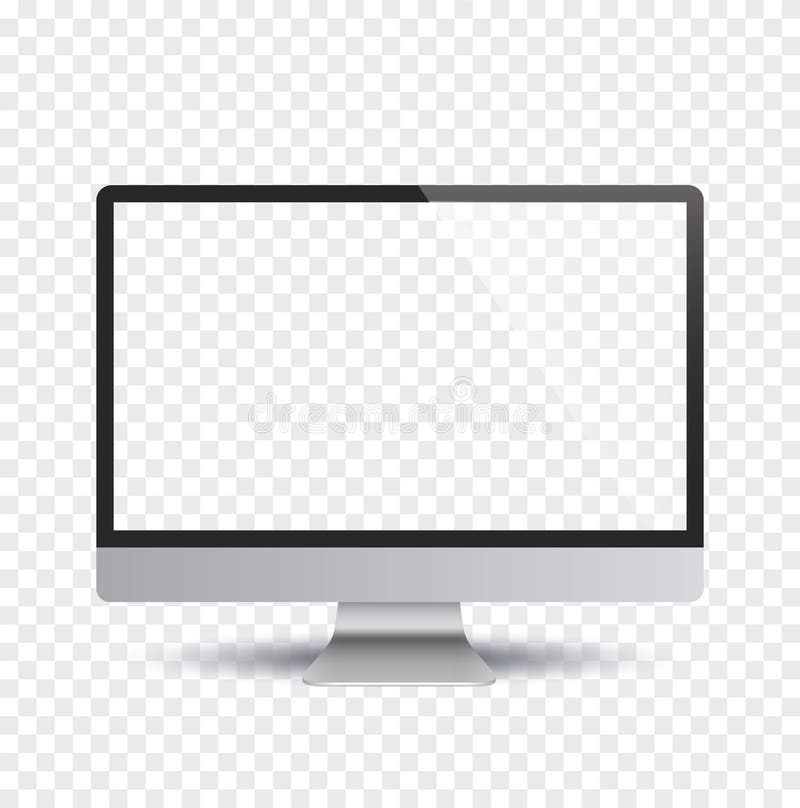 Monitor with White Display and Shadow, Front View - Stock Vector Stock ...