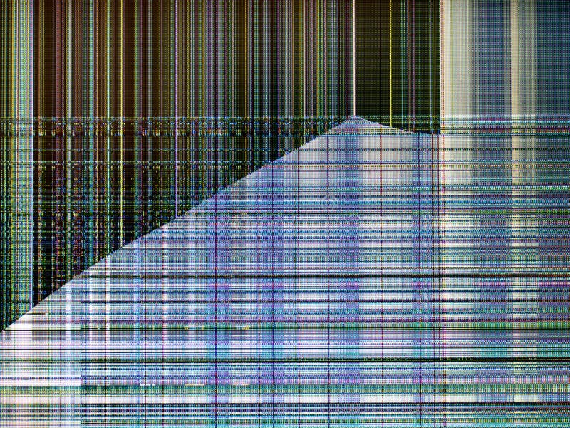 Monitor z połamanym tłem komputera stacjonarnego matrixinterstellar fotografia royalty free