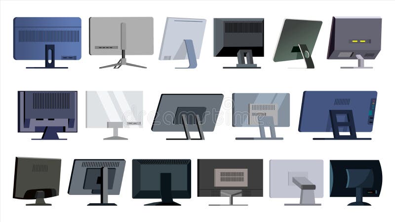 Monitore vetor ajustado Monitores modernos, portátil Escritório, casa, tela de monitores do computador, indicação digital Tipos d ilustração do vetor Monitore vetor ajustado Monitores modernos, portátil Escritório, casa, tela de monitores do computador, indicação digital Tipos d ilustração do vetor