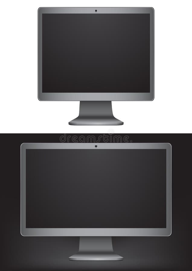 Monitores pretos modernos ilustração royalty free Monitores pretos modernos ilustração royalty free