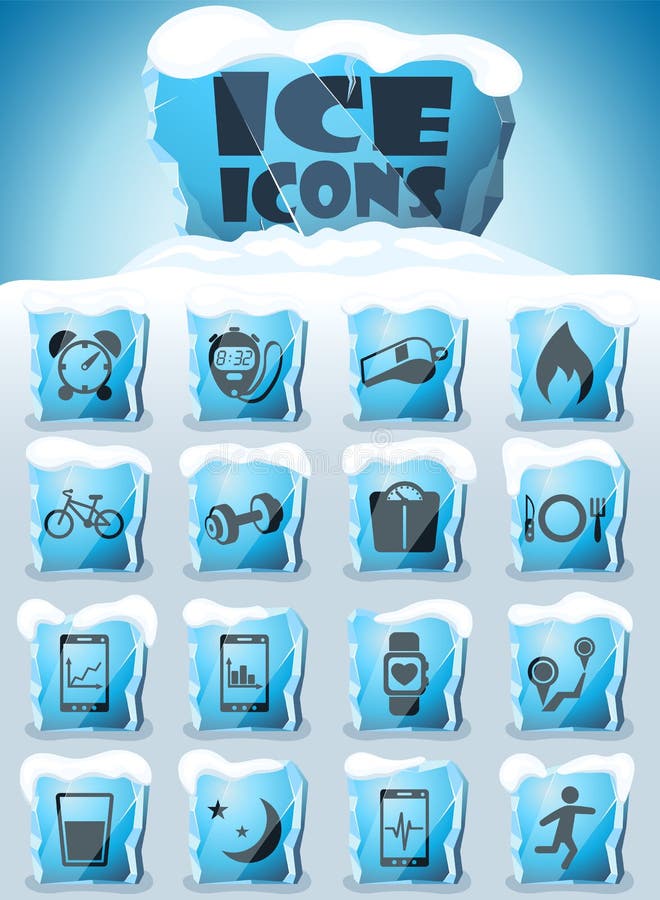 Monitoring apps icon set royalty free illustration