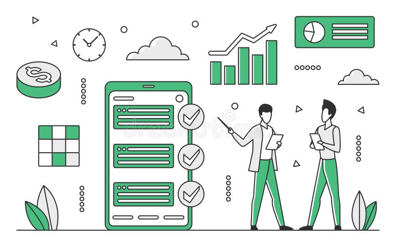Monitoring mobile data royalty free illustration