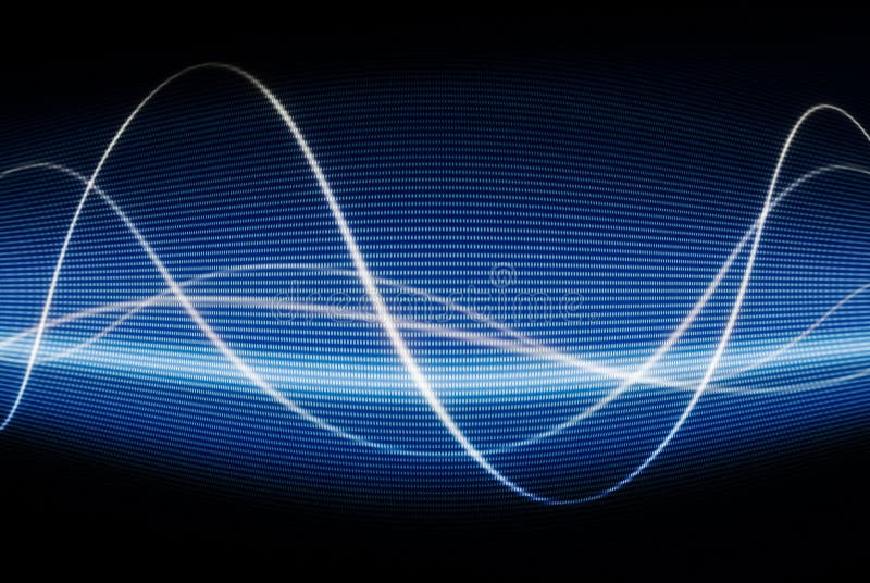 Close up of blue monitor displaying waves. Close up of blue monitor displaying waves
