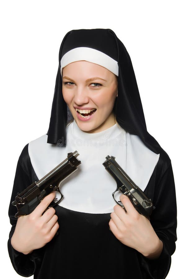 Download Monja Con La Arma De Mano Aislada Imagen de archivo - Imagen de cristiano, arma: 41913997