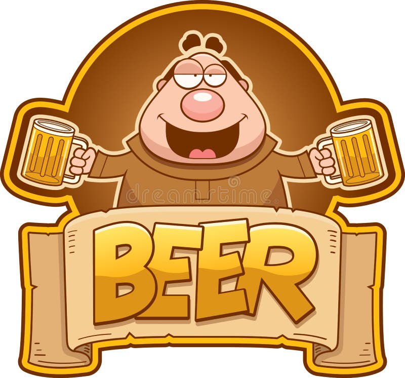 Monje Beer Label de la historieta libre illustration Monje Beer Label de la historieta libre illustration