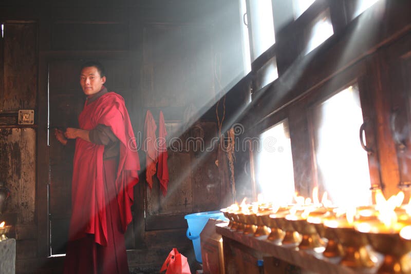 Monk, Bhutan stock photo Monk, Bhutan stock photo