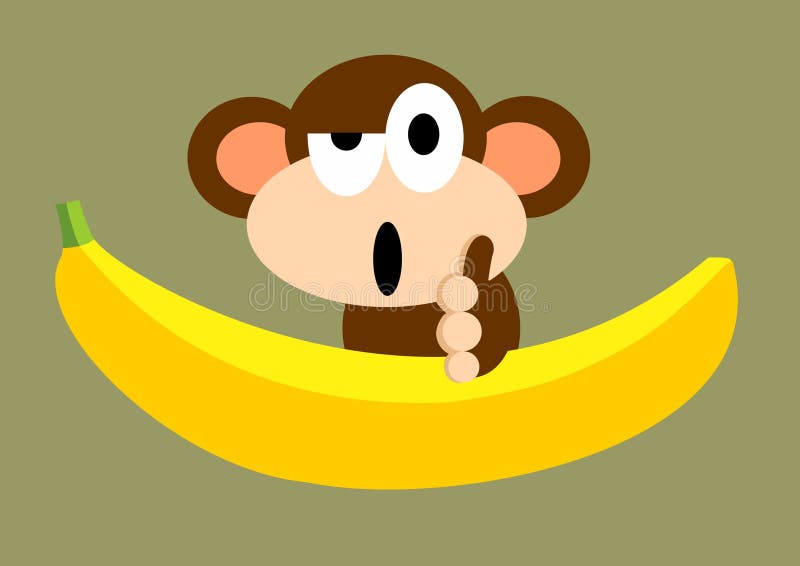 Monkey Banana royalty free illustration