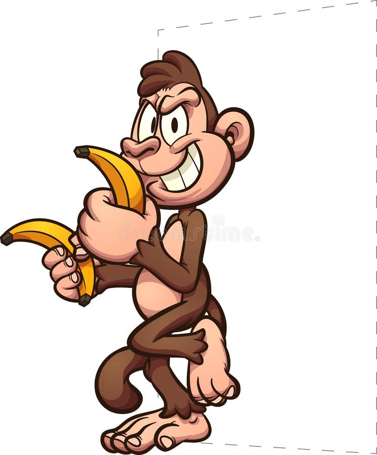 Cartoon Monkey Holding To Bananas and Leaning on Something Stock Vector - Illustration of isolated, bananas: 155697306 Cartoon Monkey Holding To Bananas and Leaning on Something Stock Vector - Illustration of isolated, bananas: 155697306