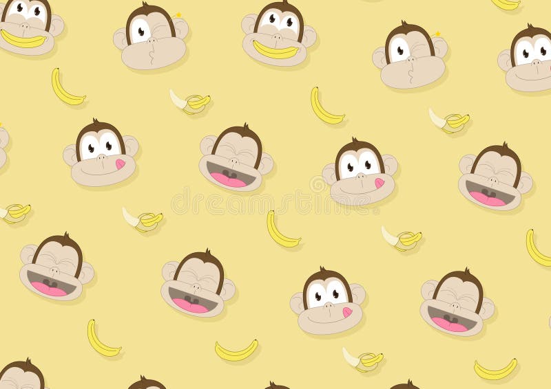 Monkey Bananas Joke Background Stock Vector - Illustration of cute,  pattern: 58318905