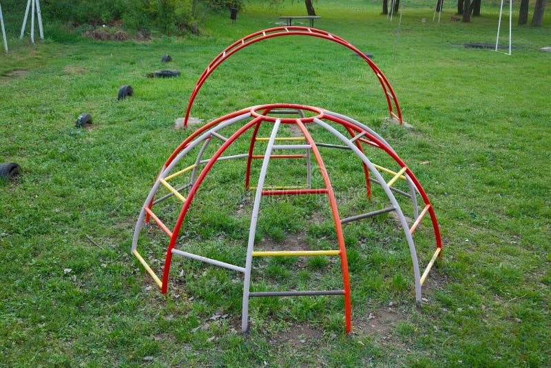 Monkey bars stock image. Image of metal, colorful, young 87825095