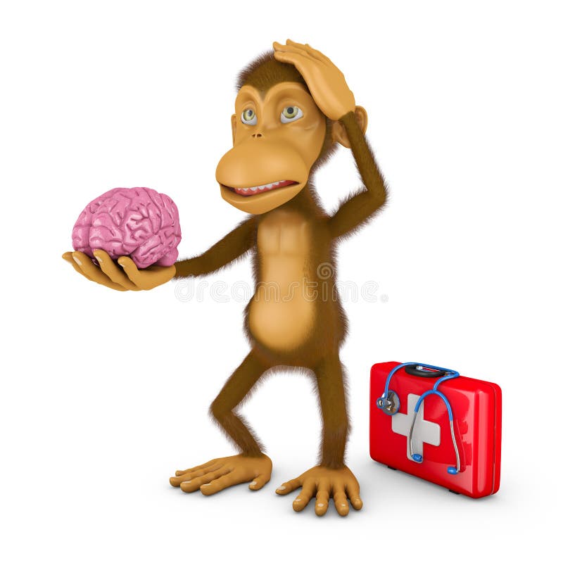 monkey brain ヤックル Monkey with brain stock illustration. Illustration of concept