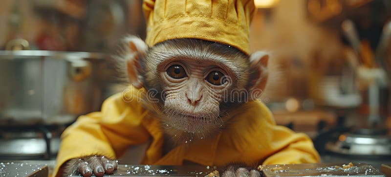 Monkey Chef royalty free illustration