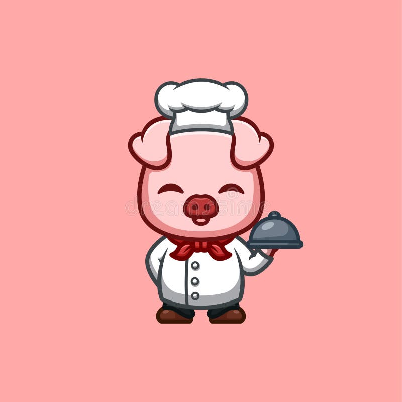 Monkey Chef Cute Creative Kawaii Cartoon Mascot Logo royalty free illustration
