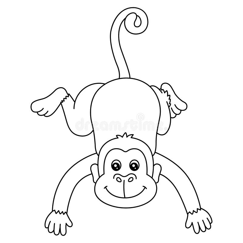 Cartoon Drawn Monkey Face Coloring Page Outline Sketch Drawing Vector, Car  Drawing, Cartoon Drawing, Monkey Drawing PNG and Vector with Transparent  Background for Free Download