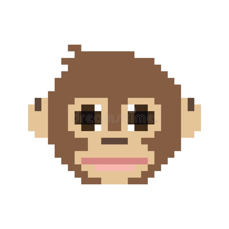 32x32 #pixel #pixelart #8bit #ape #fur #face #illustratio…