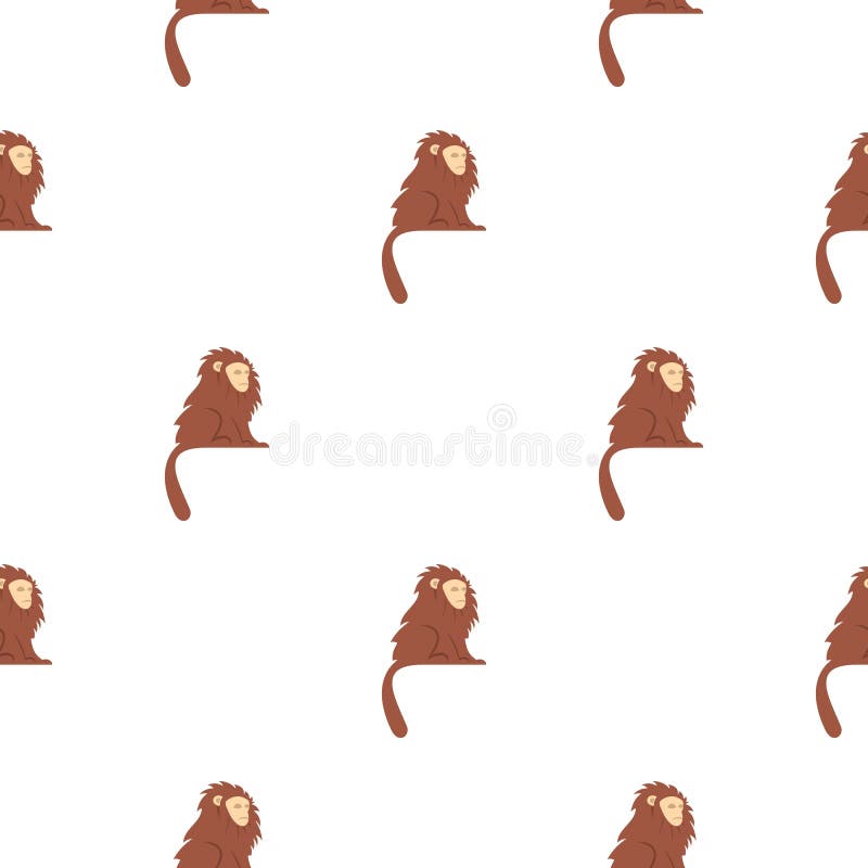 Monkey with Long Brown Hair I Pattern Seamless Stock Vector ...