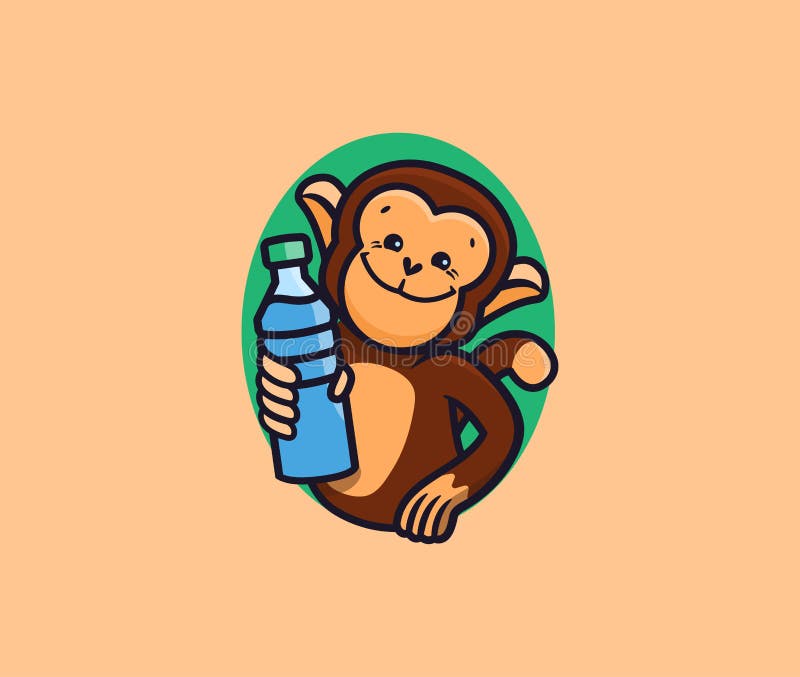 The Monkey with Water Logo. Logotype with Lettering, Funny Animal, Cartoon Character Stock Vector - Illustration of lifestyle, emblem: 185125351 The Monkey with Water Logo. Logotype with Lettering, Funny Animal, Cartoon Character Stock Vector - Illustration of lifestyle, emblem: 185125351