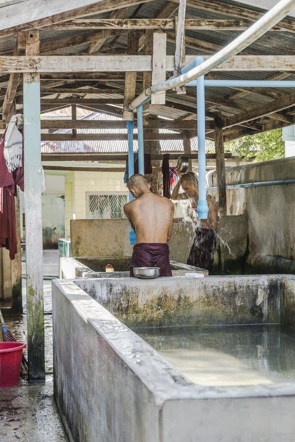 Monks in the bath editorial photo. Image of halfnacked 91802396