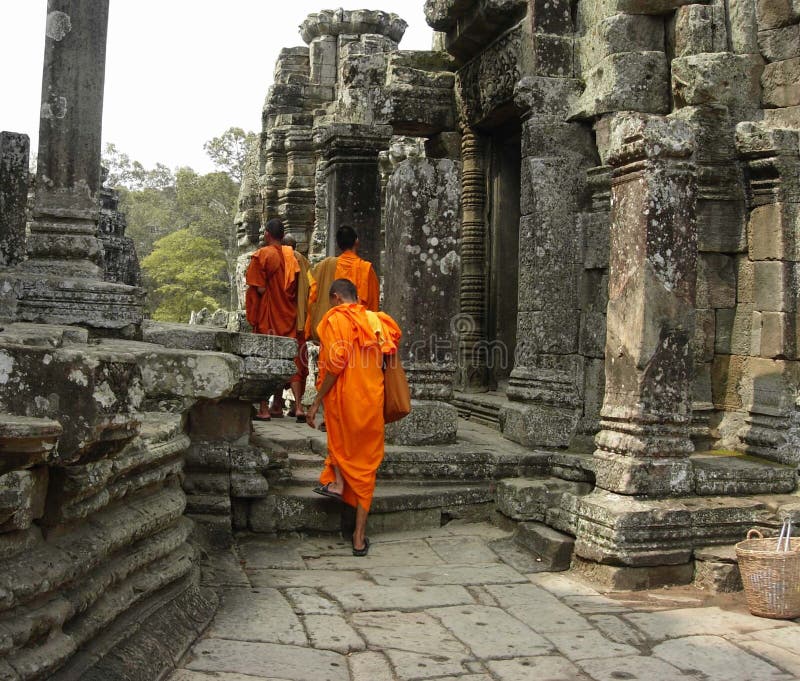Monks at The Bayon Temple