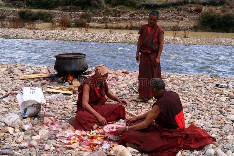 Monks dying robes royalty free stock image Monks dying robes royalty free stock image