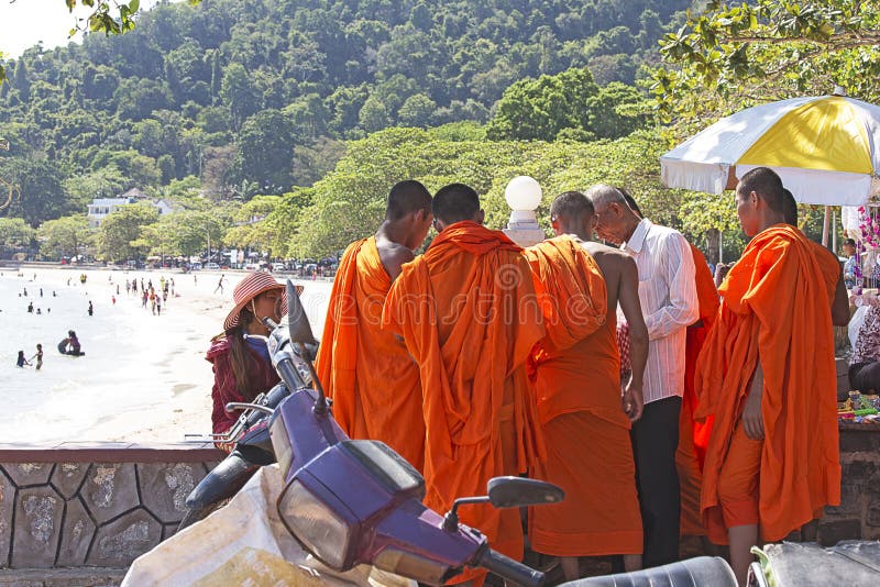 Monks visiting Kep