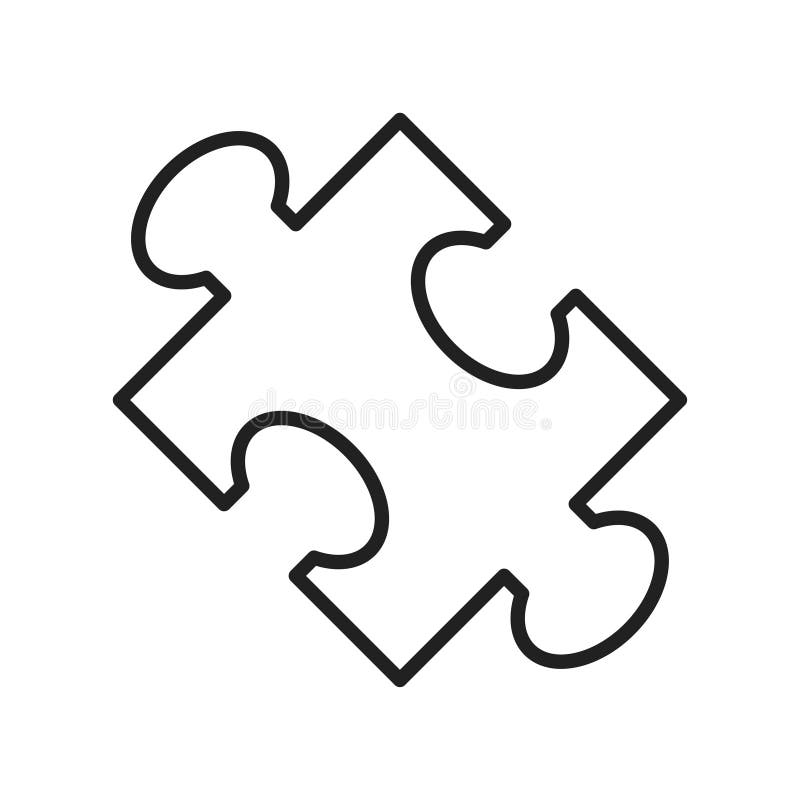 Monochrom Puzzle Symbol Vektor Illustration. lineares Symbol für logisches Brainstorming und Geschäftsidee vektor abbildung
