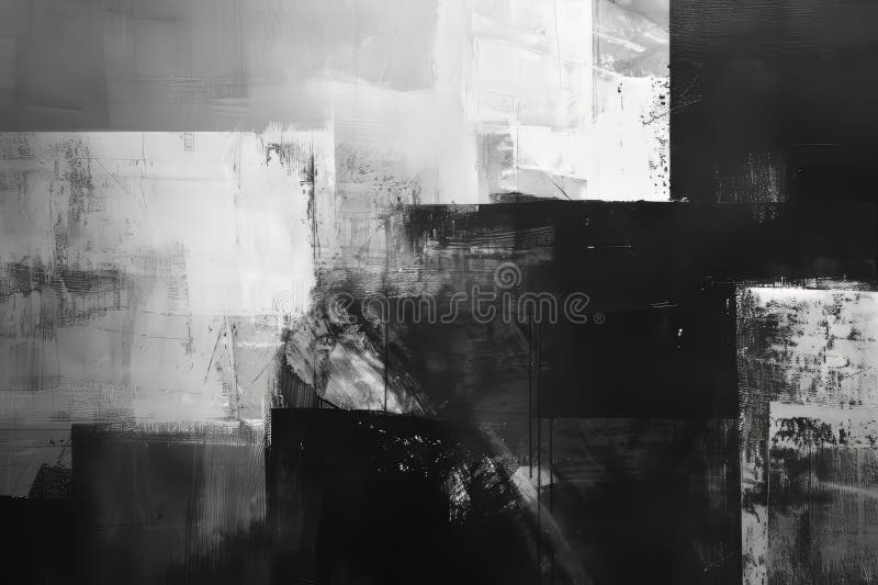 A monochromatic abstract composition, with subtle gradations of tone and texture. Generative AI