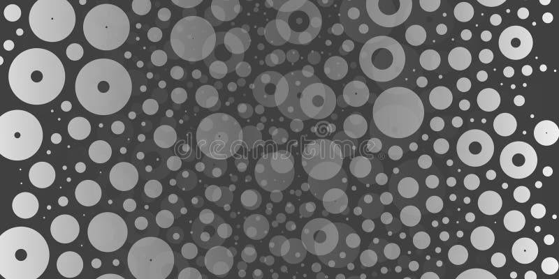 A monochromatic abstract pattern of overlapping circles with varying sizes and opacity, forming a textured and dynamic design vector illustration