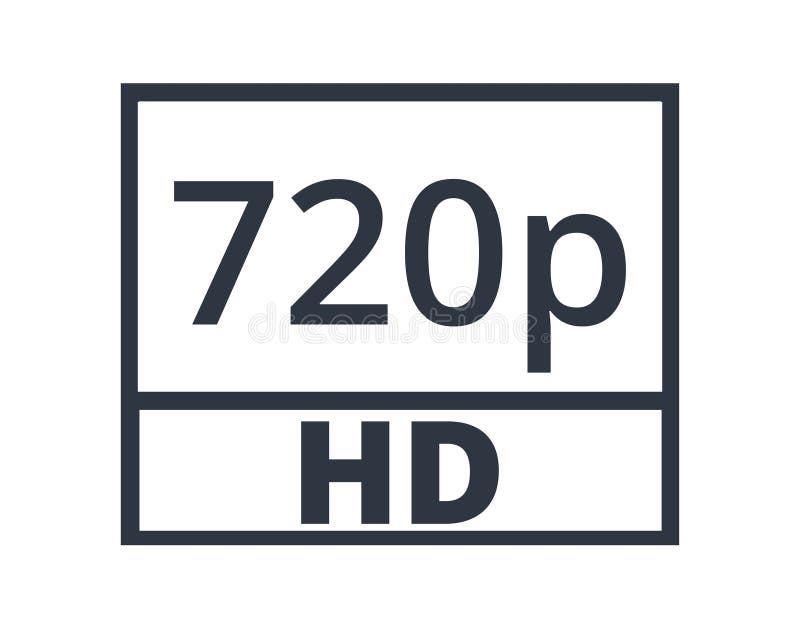 Monochromatic 720p HD Resolution Symbol. Concept of Resolutions and ...