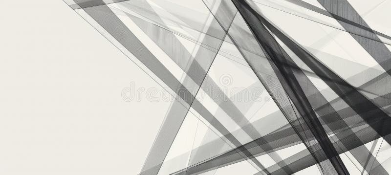 Monochrome Abstract Pattern with Sharp Angular Lines on Light Gray Background