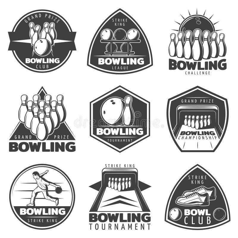 Bowling Club Retro Style Design Stock Vector - Illustration of alley ...