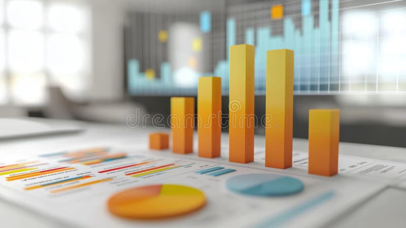 Monochrome Corporate Charts: Visual Representation of Consumer Preferences Survey Results stock image