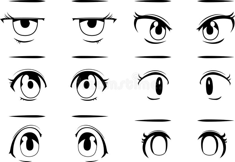 This is a illustration of Cute anime-style eyes in normal times