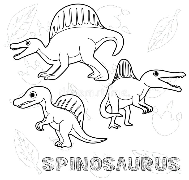 A Ilustração Do Vetor Dos Desenhos Animados Do Livro Para Colorir Do  Dinossauro Ajustou 1 Ilustração do Vetor - Ilustração de diferente, dino:  85940255