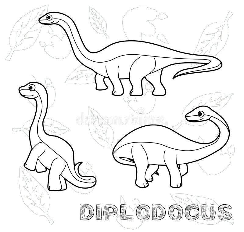 A Ilustração Do Vetor Dos Desenhos Animados Do Livro Para Colorir Do  Dinossauro Ajustou 1 Ilustração do Vetor - Ilustração de diferente, dino:  85940255