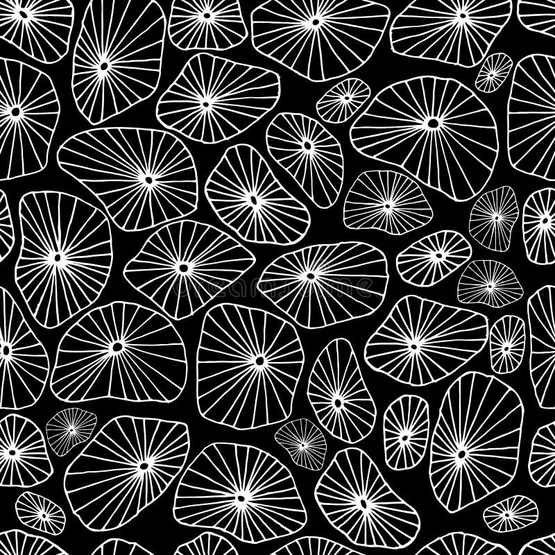 Vector seamless pattern. Monochrome organic shapes texture