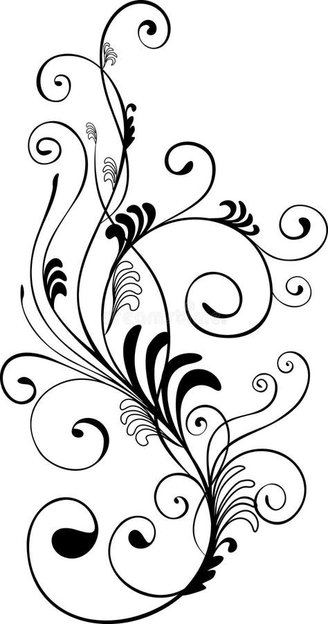 Monochrome floral ornament stock vector. Illustration of paint - 13449418