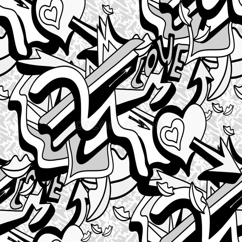 Vector Graffiti Tags Seamless Pattern Tshirt Design Textile Banner Stock  Illustration - Download Image Now - iStock