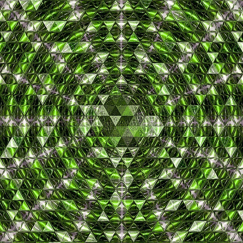 Monochrome green hexagonal mosaic in circle kaleidoscope vector illustration