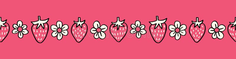 Download Monochrome Hand-Drawn Felt Tip Marker Strawberries And ...