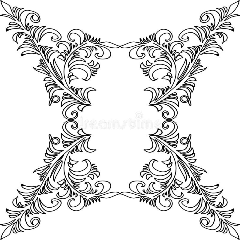 Monochrome Hand Drawn Ornament. Stock Vector - Illustration of flower Monochrome Hand Drawn Ornament. Stock Vector - Illustration of flower