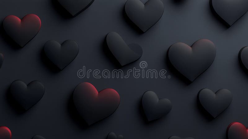Monochrome Hand-Painted Red Hearts for Artistic Projects and Background Designs stock photography