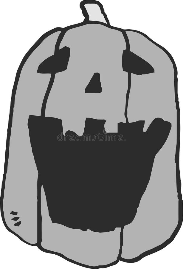 Monochrome Illustration of Halloween pumpkin vector illustration