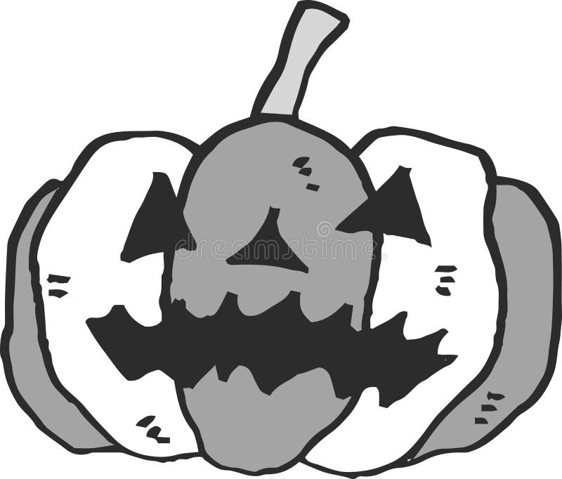 Monochrome Illustration of Halloween pumpkin royalty free illustration