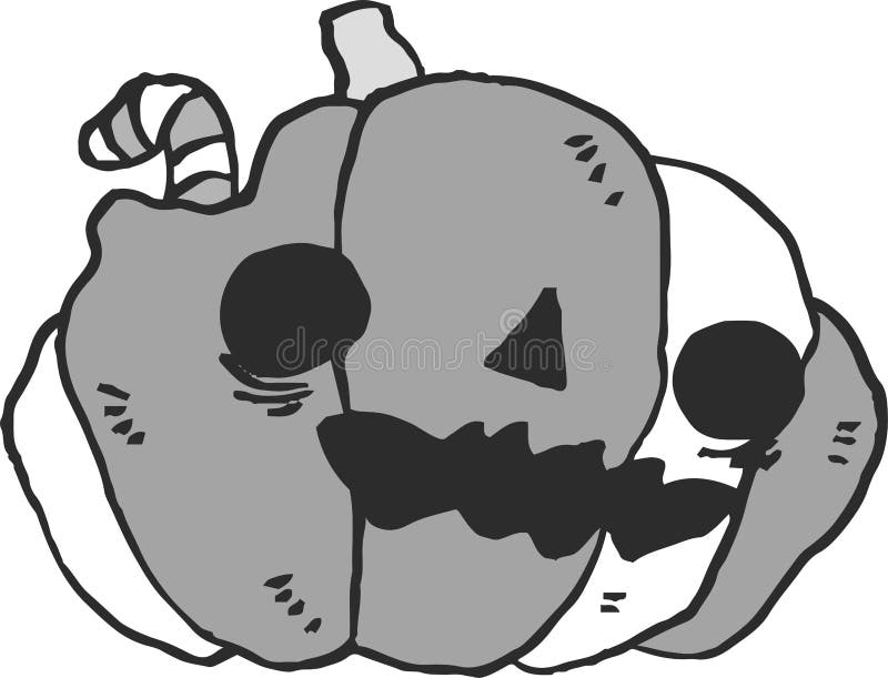Monochrome Illustration of Halloween pumpkin stock illustration